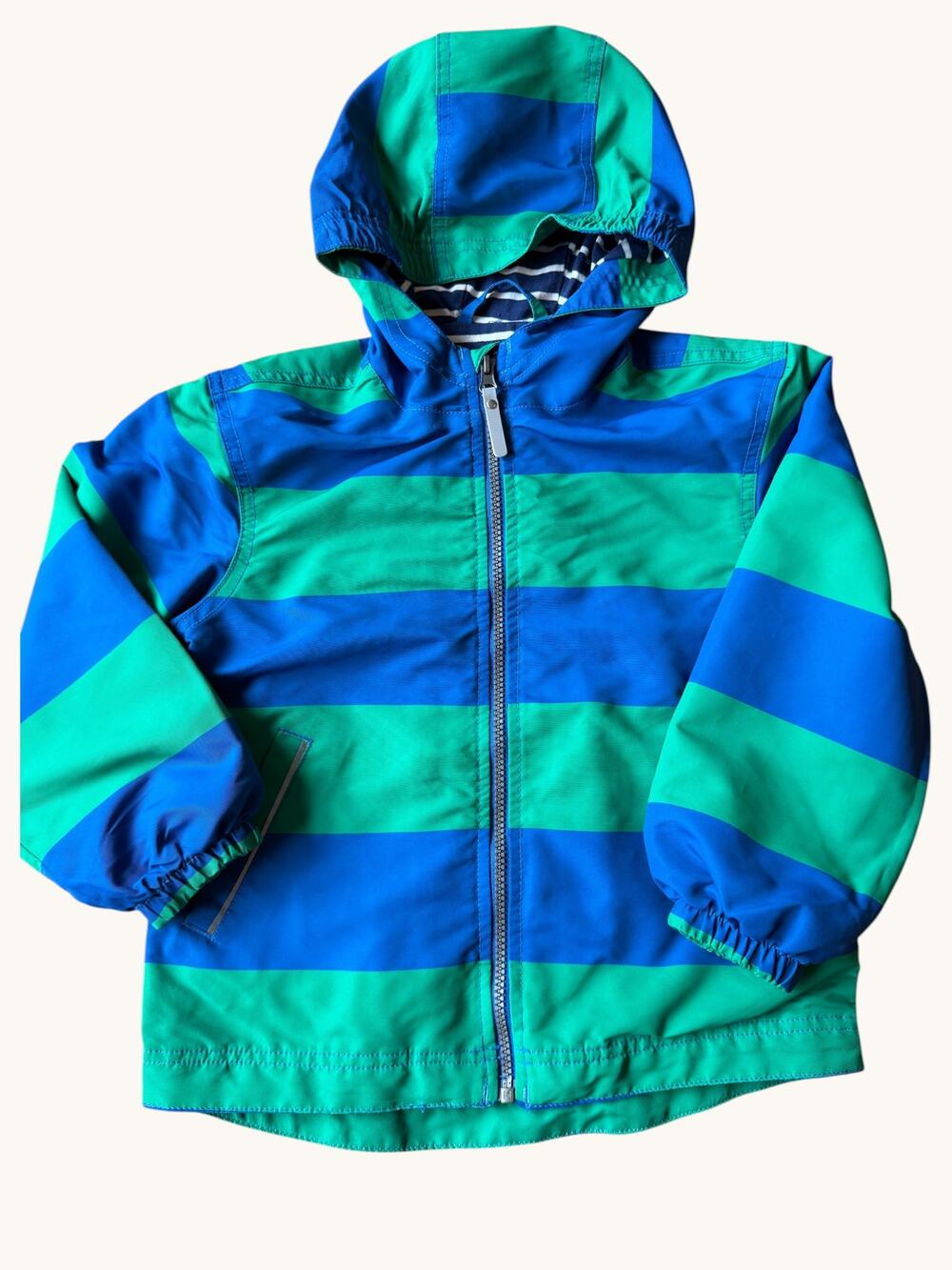 Hanna Andersson Colorblock Striped Hooded Jacket Kids Unisex Size 5